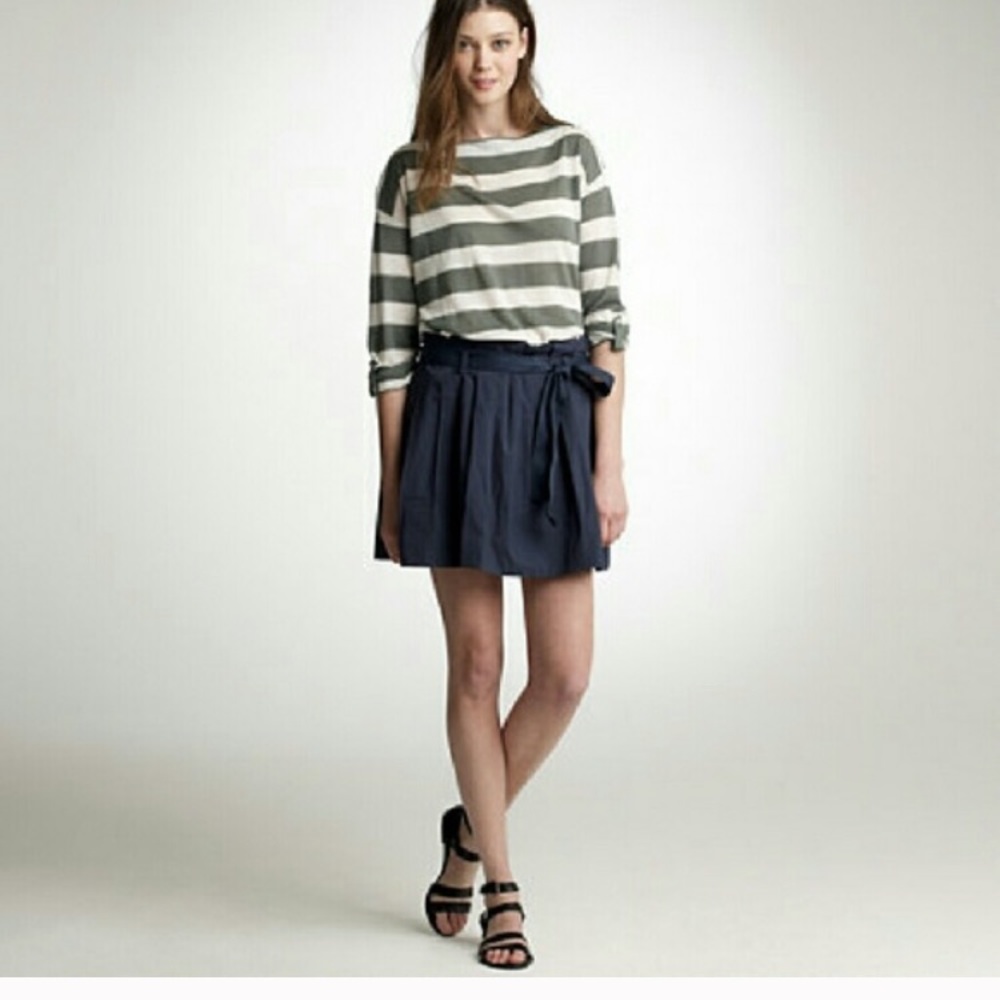 J Crew Pleated Poplin Skirt